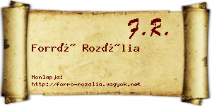 Forró Rozália névjegykártya